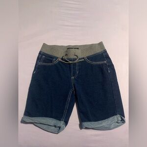 Imperial Star Blue Denim Shorts with Gray Waistband